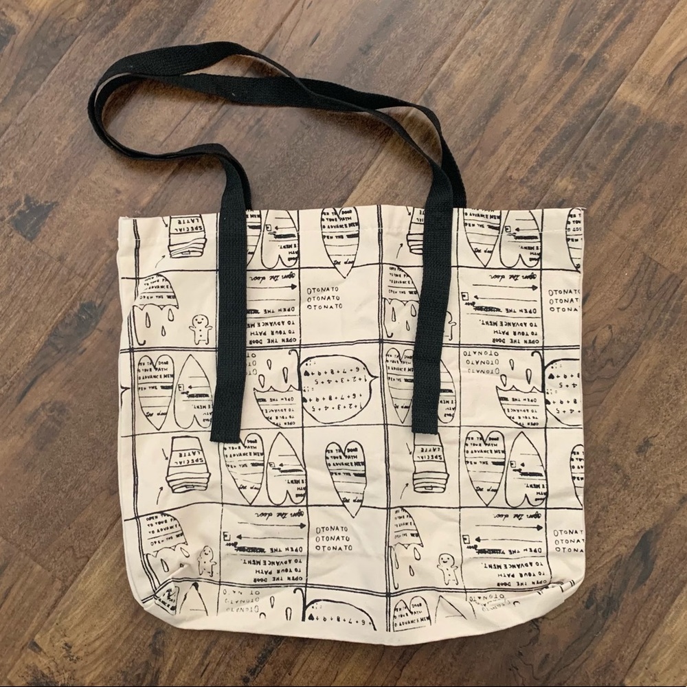 New canvas tote bag with snap closure